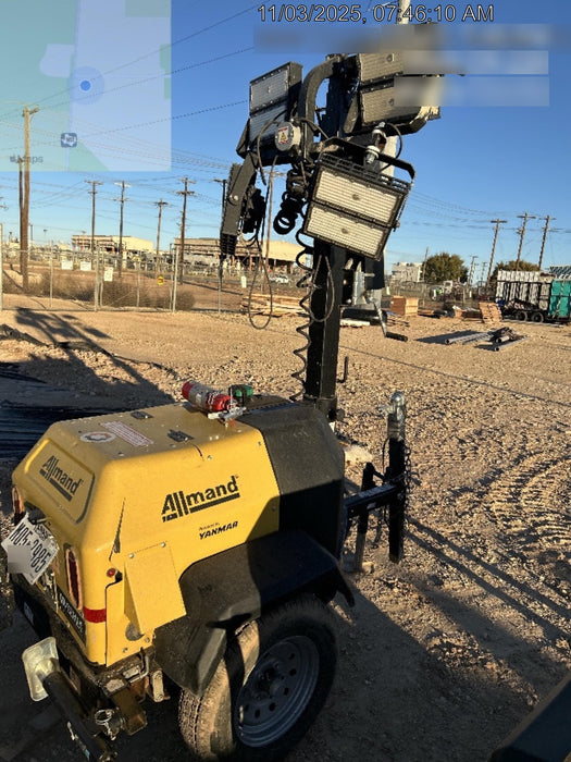 2022 Allmand NLV3GR (4) LED Light Fixture 350W, 23' Vertical Mast, 3kW Prime, Towable, ES Decals, T3