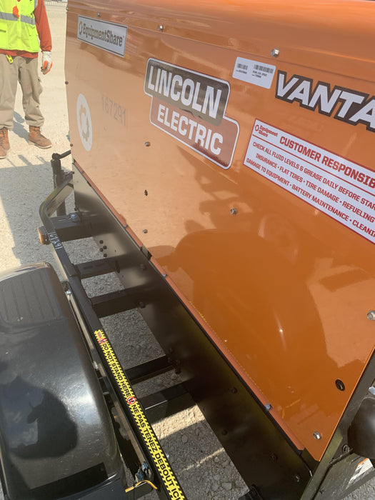2021 Lincoln Electric Vantage 322 Vantage 322 Ready Pak 3 w/ Decals, ORANGE (includes trailer, cable rack, fender light kit) NO Telematics
