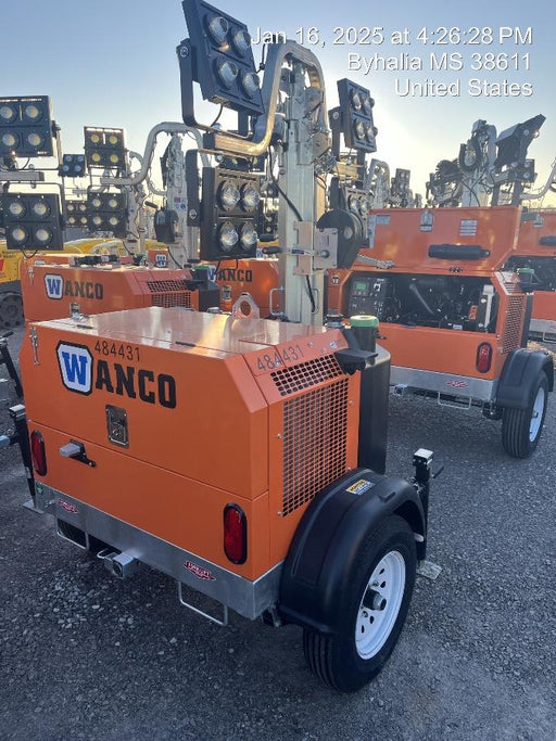 2024 Wanco WLTT-4MM4K Diesel, Mitsubishi L2E, 9.0HP @1800 rpm, Deep Sea Controller, Shore Power Plug, Auto Start, (4) 350W LED Floodlights, 4kW Generator, 60 Gal Fuel Tank, 2" Ball, T3