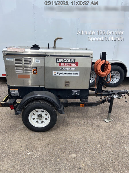 2019 Lincoln Electric Vantage 322 Ready-Pak 3, Two Wheel Trailer, Fender and Light Kit, Cable Rack