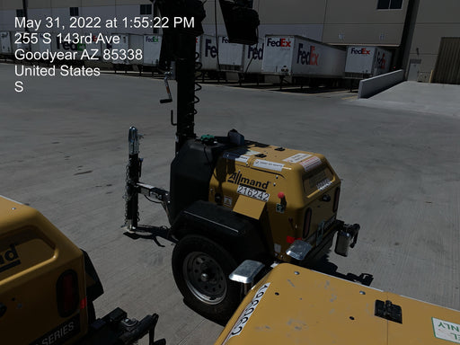 2022 Allmand NLV3GR (4) LED Light Fixture 350W, 23' Vertical Mast, 3kW Prime, Towable, Deep Sea L401, Leveling Jacks, Yanmar T4F 5.8hp