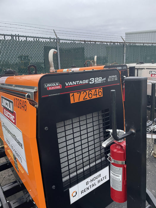 2021 Lincoln Electric Vantage 322 Vantage 322 Ready Pak 3 w/ Decals, ORANGE (includes trailer, cable rack, fender light kit) NO Telematics