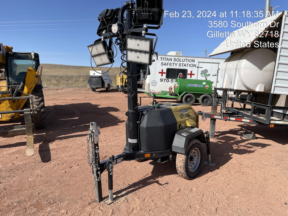 2022 Allmand NLV3GR (4) LED Light Fixture 350W, 23' Vertical Mast, 3kW Prime, Towable, ES Decals, T3