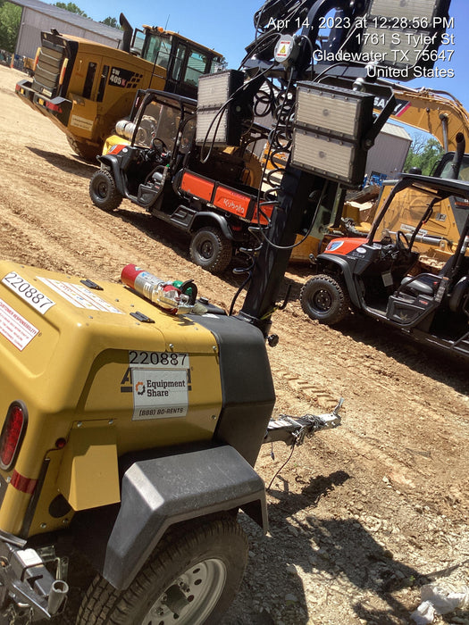 2022 Allmand NLV3GR (4) LED Light Fixture 350W, 23' Vertical Mast, 3kW Prime, Towable, Deep Sea L401, Leveling Jacks, Yanmar T4F 5.8hp