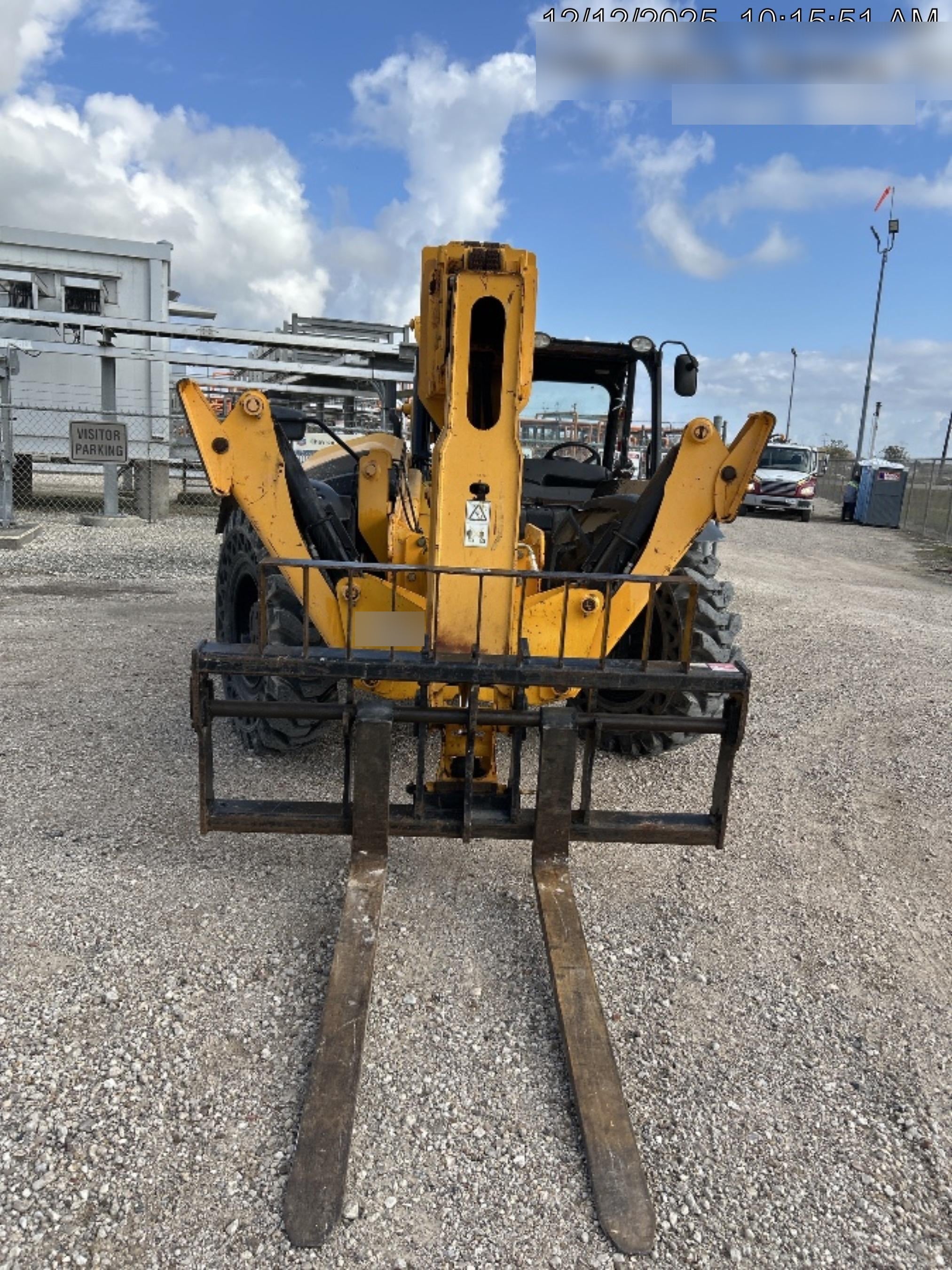 2019 JCB 510-56 Open ROPS, 74 HP, Solid Tires, Worklights, Beacon, Aux Hydraulics, Lifting Eye w/60" Carriage/60" Forks