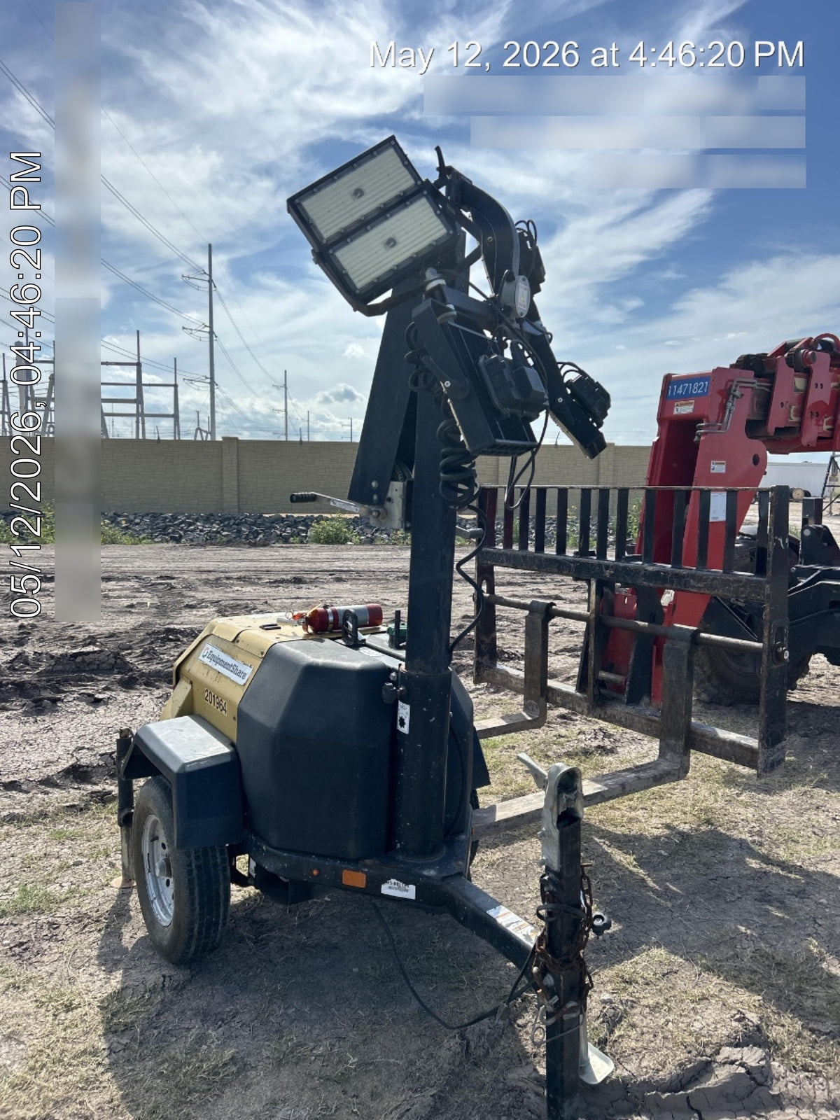 2022 Allmand NLV3GR (4) LED Light Fixture 350W, 23' Vertical Mast, 3kW Prime, Towable, Deep Sea L401, Leveling Jacks, Yanmar T4F 5.8hp