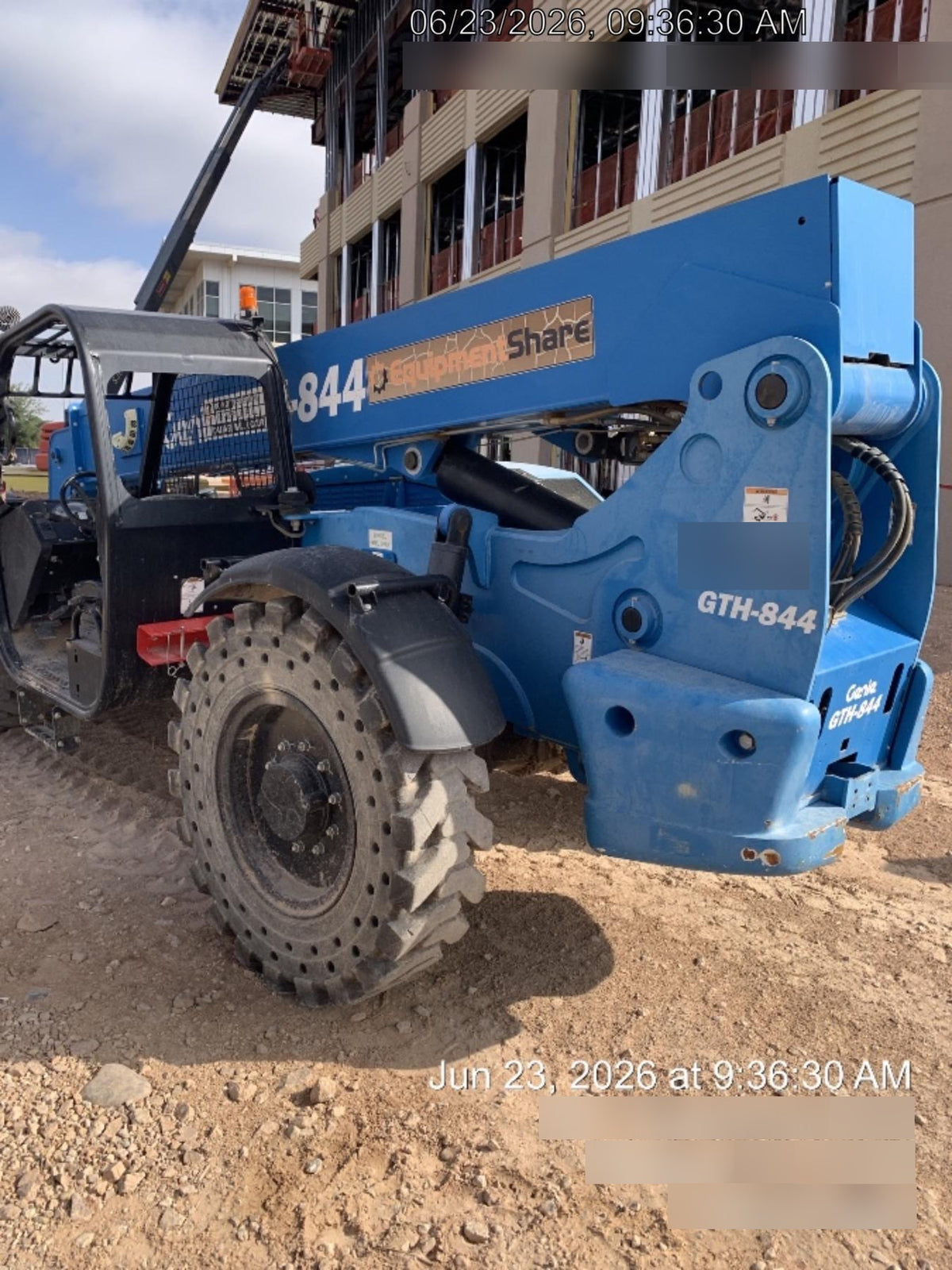 2018 Genie GTH-844 Genie GTH-844 w/Open ROPS, Solid Tires, beacon/work lights, 60" carriage/forks