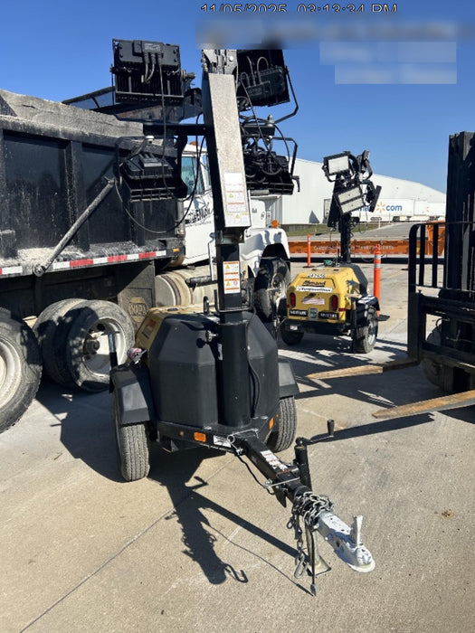 2022 Allmand NLV3GR (4) LED Light Fixture 350W, 23' Vertical Mast, 3kW Prime, Towable, Deep Sea L401, Leveling Jacks, Yanmar T4F 5.8hp