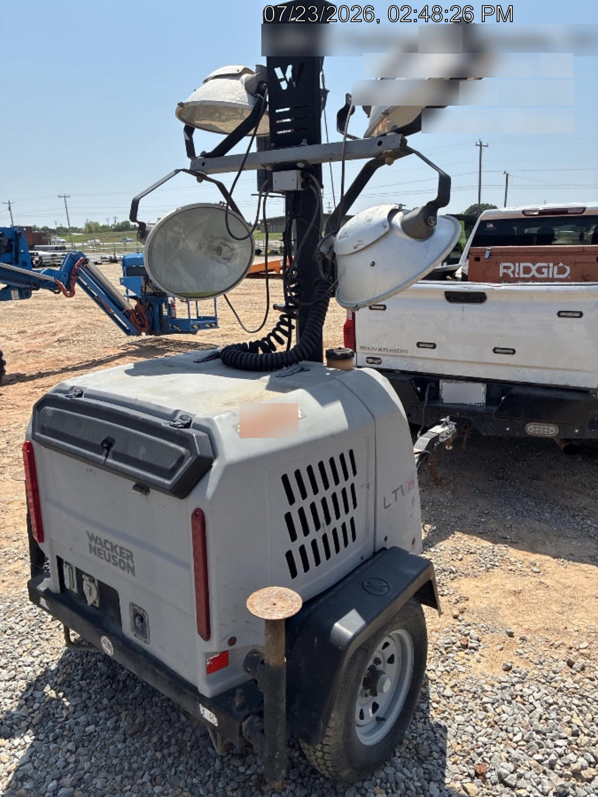 2019 Wacker Neuson LTV6L-MH Wacker Neuson LTV6L Mobile Light Tower w/Fuel Level Sensor Installed