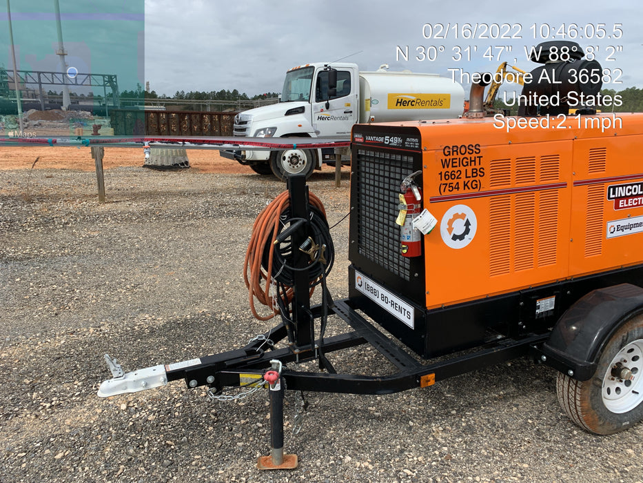 2021 Lincoln Electric Vantage 549X Ready Pak 3, ORANGE (includes trailer, cable rack, fender light kit)