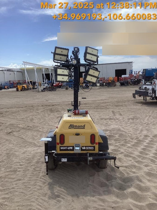 Allmand NLV3GR (4) LED Light Fixture 350W, 23' Vertical Mast, 3kW Prime, Towable, Deep Sea L401, Leveling Jacks, Yanmar T4F 5.8hp