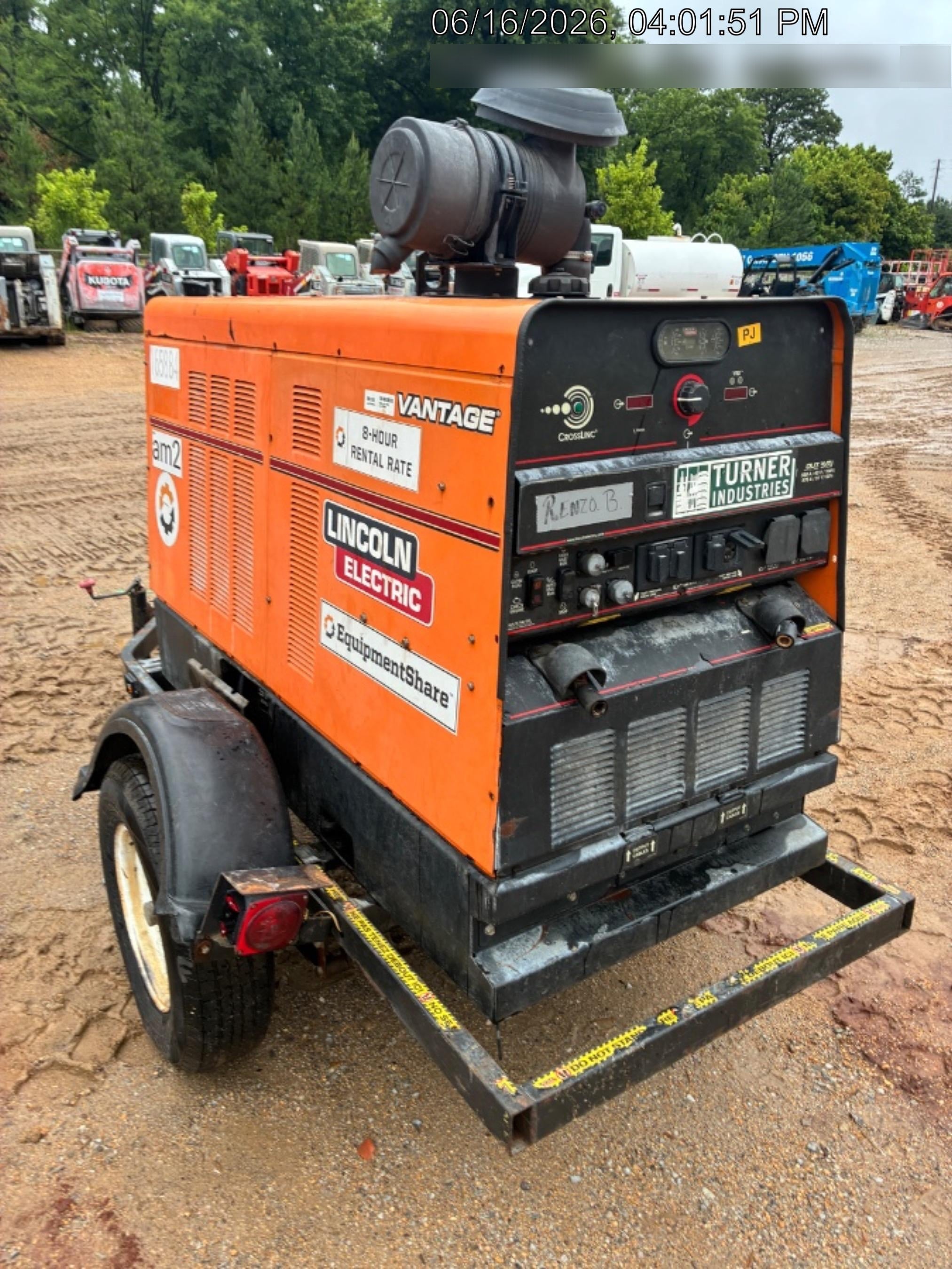 2021 Lincoln Electric Vantage 549X Ready Pak 3, ORANGE (includes trailer, cable rack, fender light kit)