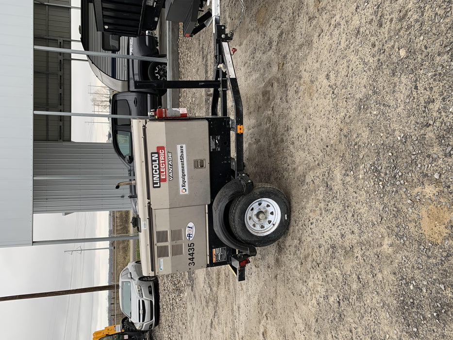 2019 Lincoln Electric Vantage 322 Welder Ready-Pak 3, Two wheel trailer, Fender and Light kit, Cable Rack