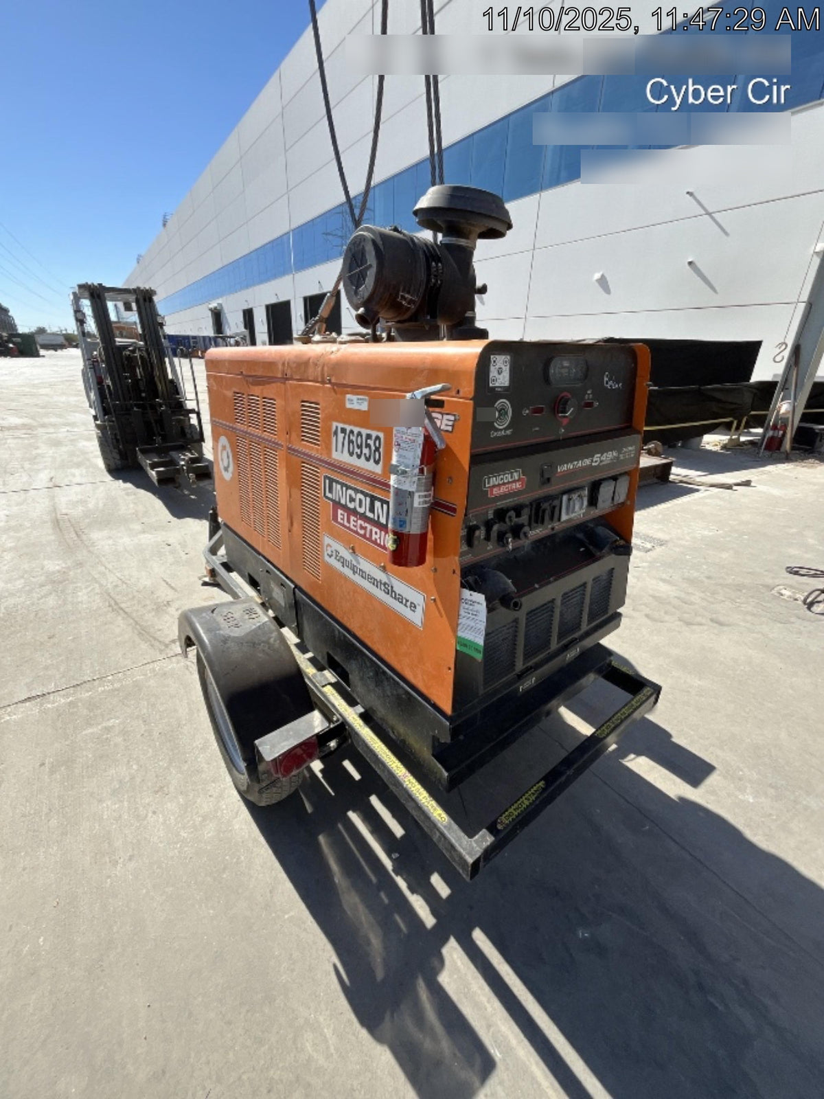 2021 Lincoln Electric Vantage 549X Ready Pak 3, ORANGE (includes trailer, cable rack, fender light kit)