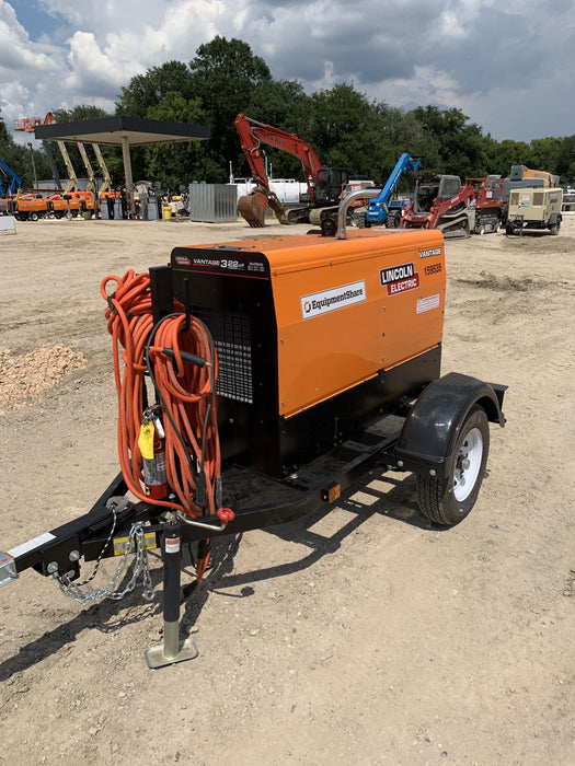 2021 Lincoln Electric Vantage 322 Vantage 322 Ready Pak 3 w/ Decals, ORANGE (includes trailer, cable rack, fender light kit) NO Telematics