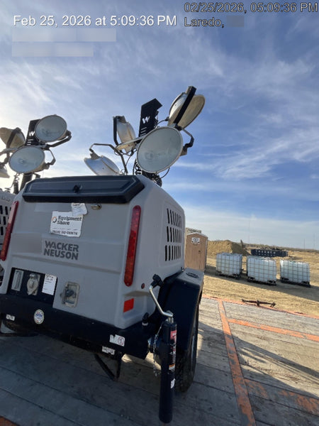 2019 Wacker Neuson LTV6L-MH Mobile Light Tower w/Fuel Level Sensor Installed