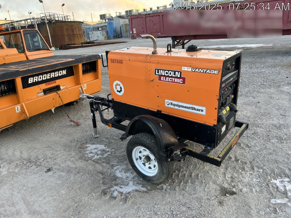 2021 Lincoln Electric Vantage 322 Vantage 322 Ready Pak 3 w/ Decals, ORANGE (includes trailer, cable rack, fender light kit) NO Telematics