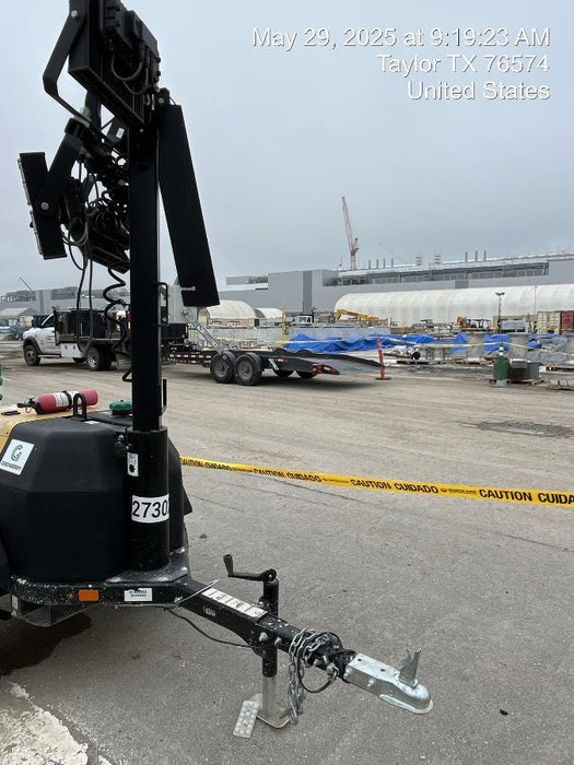 2022 Allmand NLV3GR (4) LED Light Fixture 350W, 23' Vertical Mast, 3kW Prime, Towable, ES Decals, T3