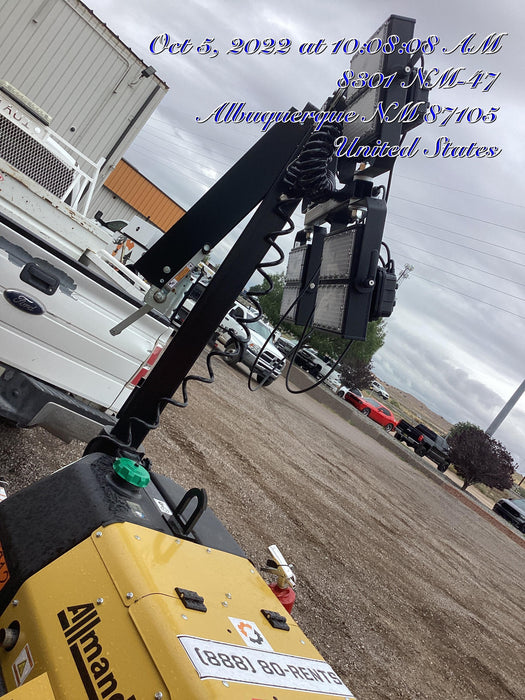 2022 Allmand NLV3GR (4) LED Light Fixture 350W, 23' Vertical Mast, 3kW Prime, Towable, ES Decals, T3