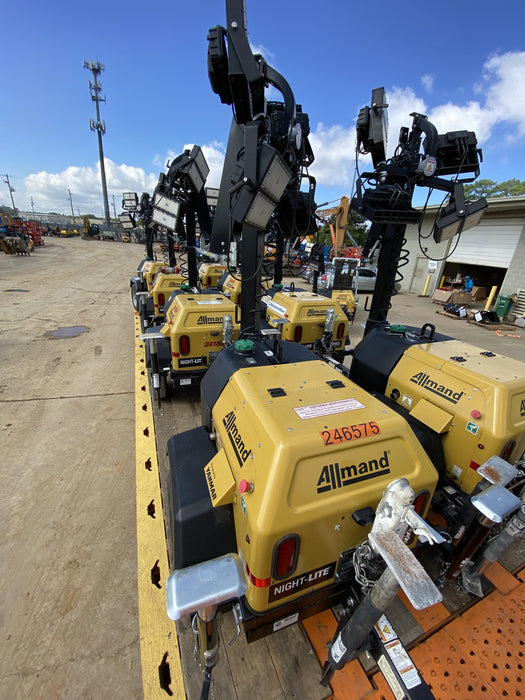 2022 Allmand NLV3GR (4) LED Light Fixture 350W, 23' Vertical Mast, 3kW Prime, Towable