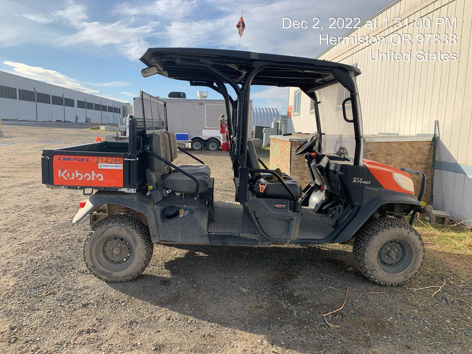 2022 Kubota RTV-X1140W-H Plastic Canopy, Windshield Acrylic Clear, LED Strobe Light, Wire Harness Kit, Back up Alarm