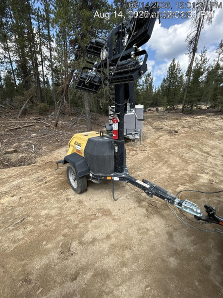 2020 Allmand NLV3GR (4) LED Light Fixture 350W, 23' Vertical Mast, 3kW Prime, Towable, Deep Sea L401, Leveling Jacks, Yanmar T4F 5.8hp