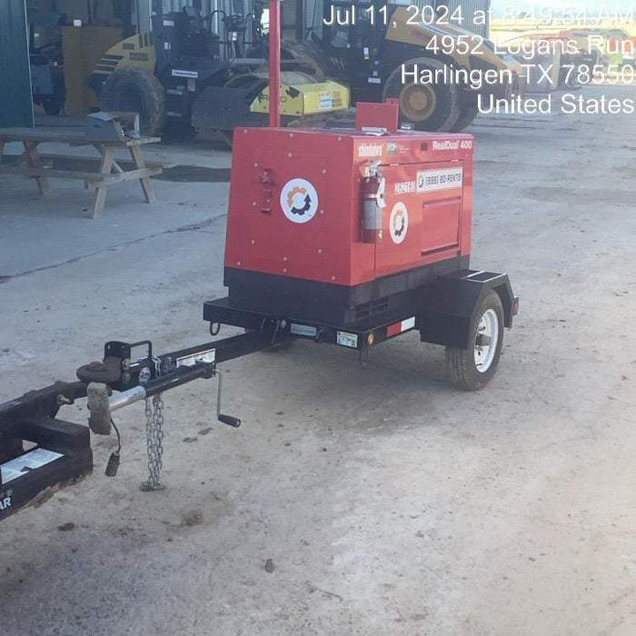 2022 Shindaiwa DGW400MDL Kubota D902 Engine, 23 HP, Dual Op Welder, Wire, Arc, Droop Stick, Tig, and CC Stick Functionality, Simulphase, 3 Phase and 1 Phase Gen Output, Single Axle NB Trlr, Slr Trckl Chrg 12V 12W, Fire Ext