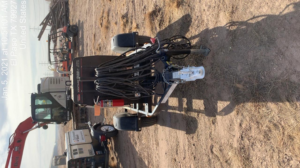 2019 Lincoln Electric Vantage 322 Welder Ready-Pak 3, Two wheel trailer, Fender and Light kit, Cable Rack