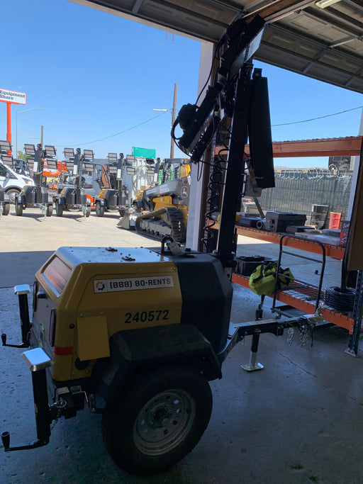 2022 Allmand NLV3GR (4) LED Light Fixture 350W, 23' Vertical Mast, 3kW Prime, Towable, Deep Sea L401, Leveling Jacks, Yanmar T4F 5.8hp