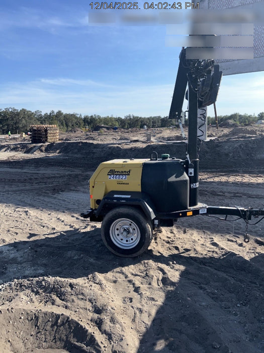 2022 Allmand NLV3GR (4) LED Light Fixture 350W, 23' Vertical Mast, 3kW Prime, Towable, ES Decals, T3