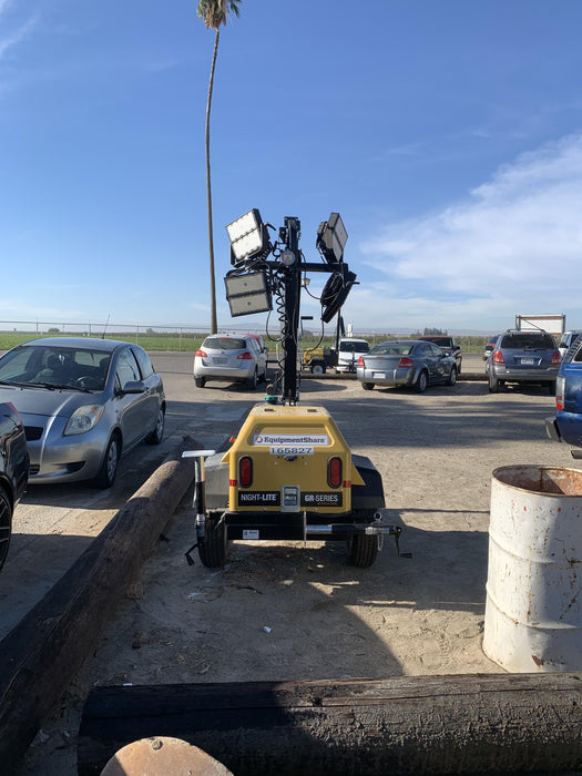 2021 Allmand NLV3GR (4) LED Light Fixture 350W, 23' Vertical Mast, 3kW Prime, Towable, Deep Sea L401, Leveling Jacks, Yanmar T4F 5.8hp