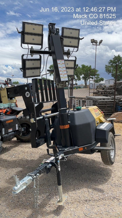 2022 Allmand NLV3GR (4) LED Light Fixture 350W, 23' Vertical Mast, 3kW Prime, Towable, ES Decals, T3