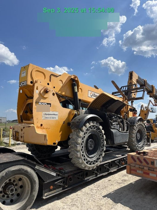 2018 JCB 510-56 JCB 510-56 Telehandler 74 HP w/CAB/HVAC, Beacon, Worklights, Aux Hydraulics, Solid Tires, 60" Carriage/Forks