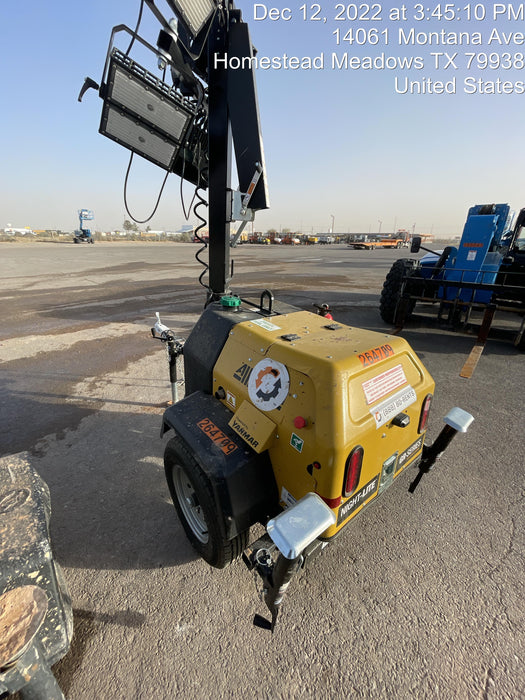 2022 Allmand NLV3GR (4) LED Light Fixture 350W, 23' Vertical Mast, 3kW Prime, Towable, ES Decals, T3