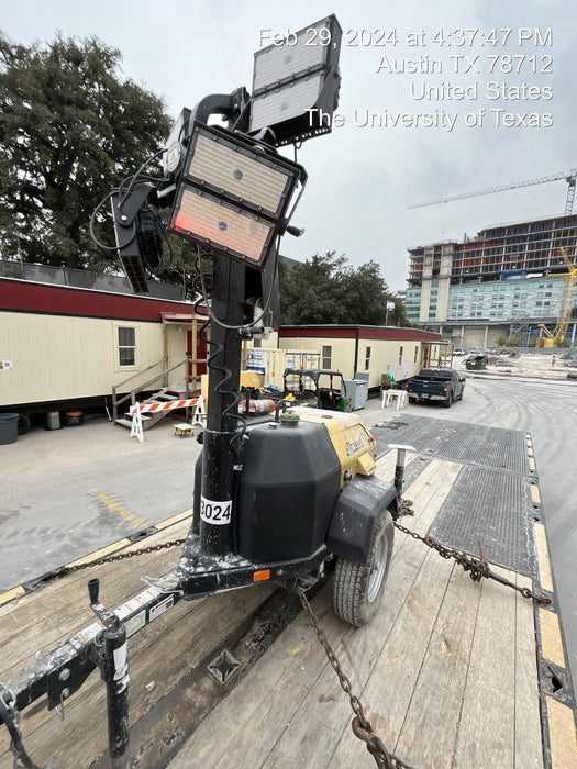 2022 Allmand NLV3GR (4) LED Light Fixture 350W, 23' Vertical Mast, 3kW Prime, Towable, ES Decals, T3