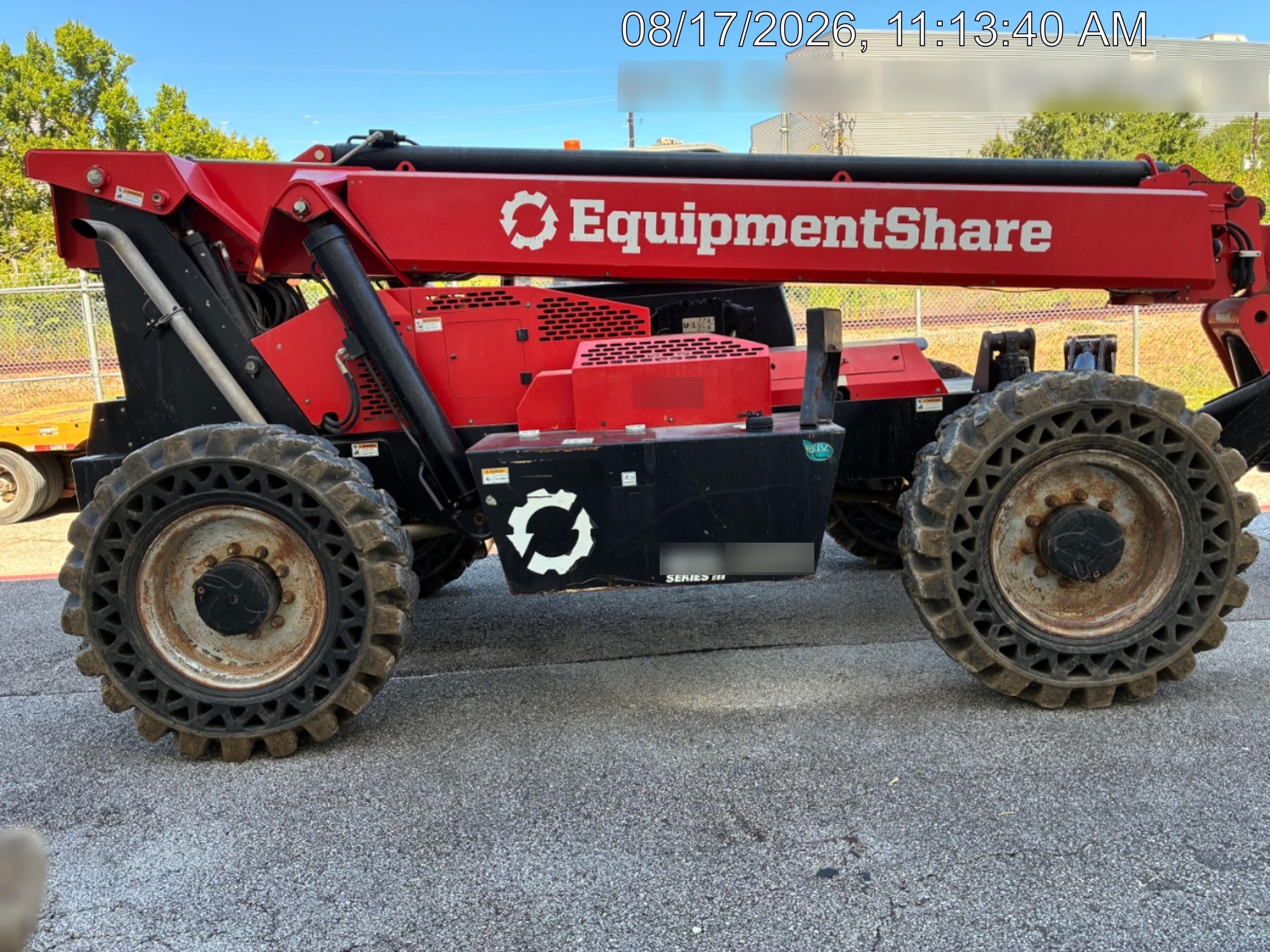 2019 Manitou MTA10055 Canopy, 120 HP, Solid Tires, Work Lights, Lift Hook, Auxiliary Hydraulics w/66" Carriage and 60" Forks