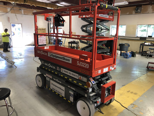 2020 Skyjack SJIII-3220 Solid NM Tires, Half height spring hinged entry gate, Dual Beacons, 6' Powered Extension Deck