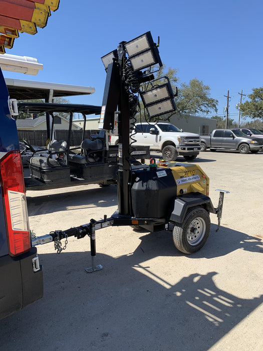 2022 Allmand NLV3GR (4) LED Light Fixture 350W, 23' Vertical Mast, 3kW Prime, Towable, Deep Sea L401, Leveling Jacks, Yanmar T4F 5.8hp