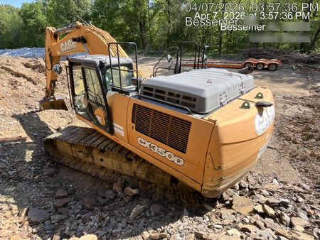 2015 Case CX350D CAB A/C, 13'-3" ARM, STEEL TRACKS, THUMB