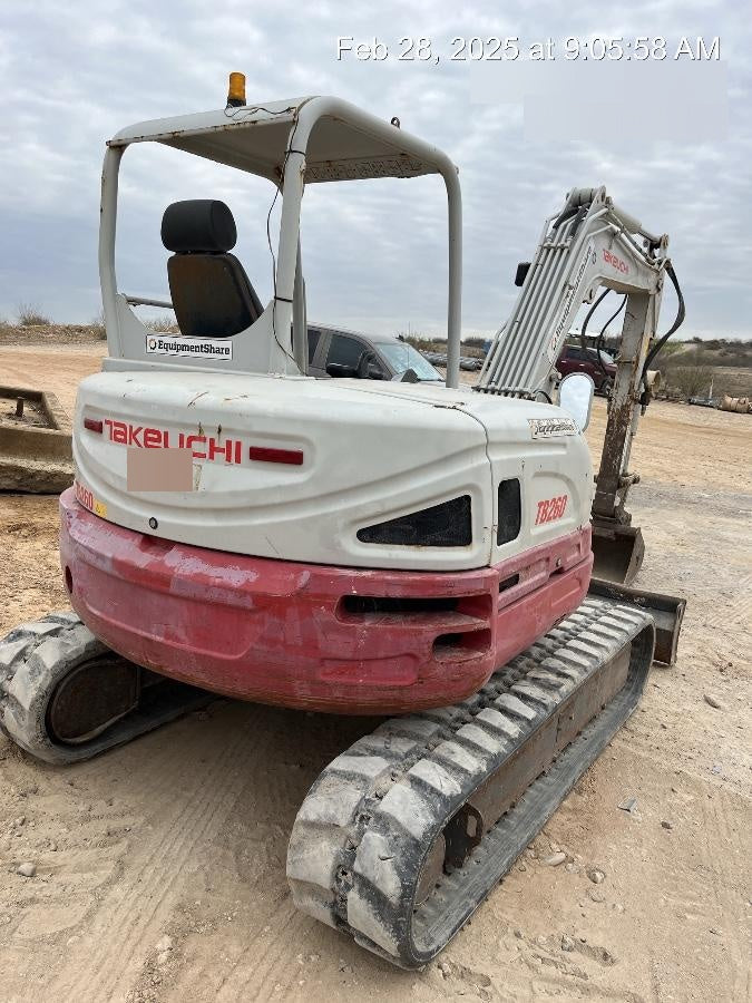 2019 Takeuchi TB260 Takeuchi TB260 Canopy w/Rubber Tracks, Auxiliary Hydraulics, Standard Blade, Manual QC