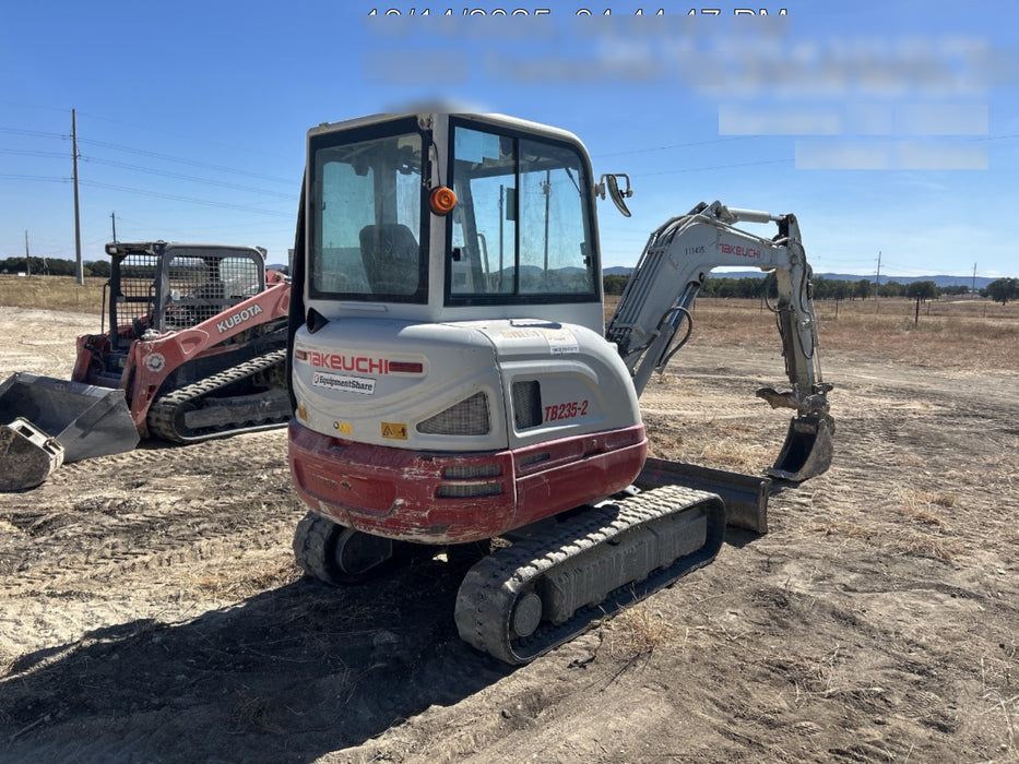 2020 Takeuchi TB-235-2CR Cab/Heat/Air, Rubber Tracks, Manual TAG QC