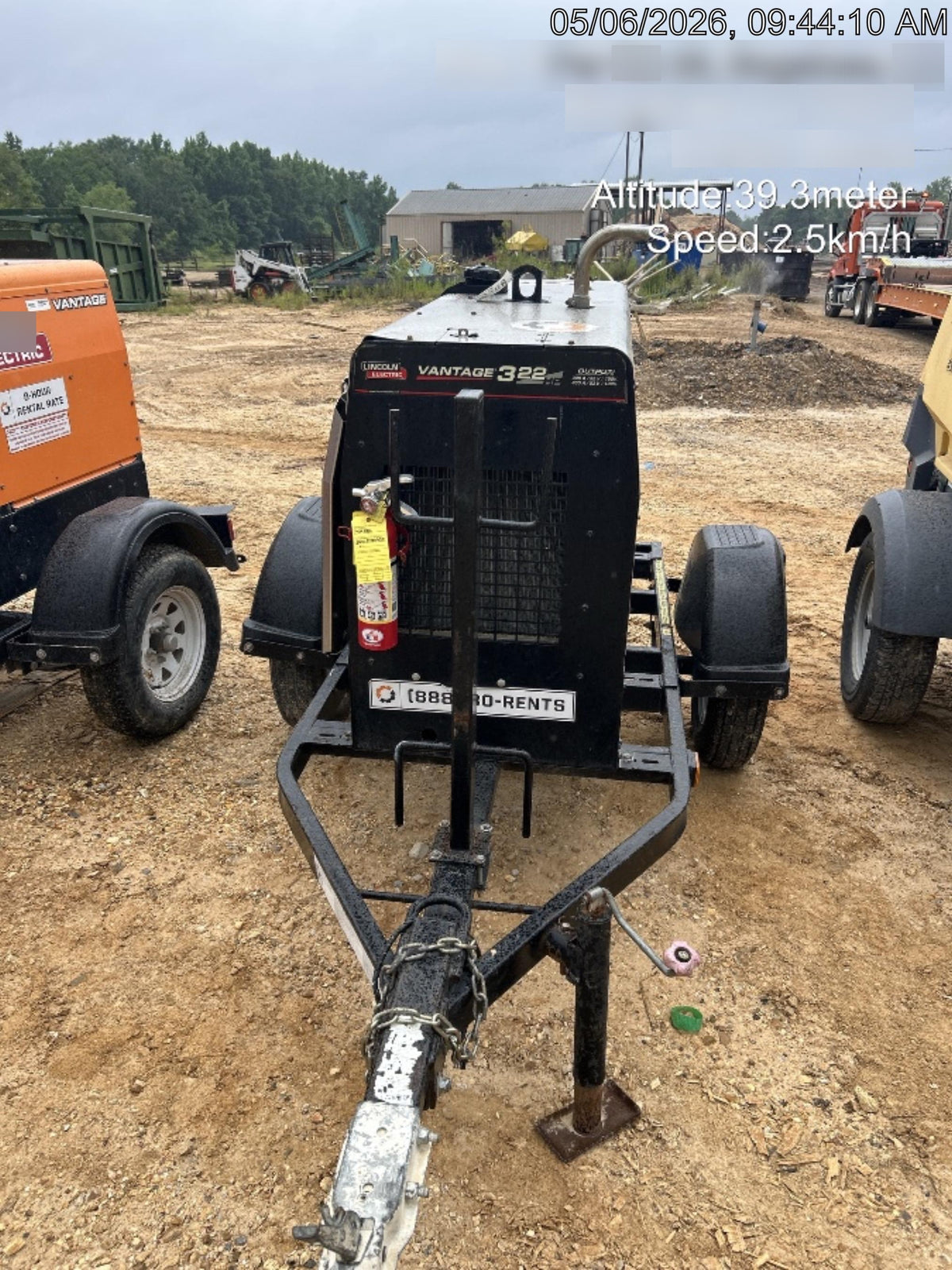2019 Lincoln Electric Vantage 322 Ready-Pak 3, Two Wheel Trailer, Fender and Light Kit, Cable Rack