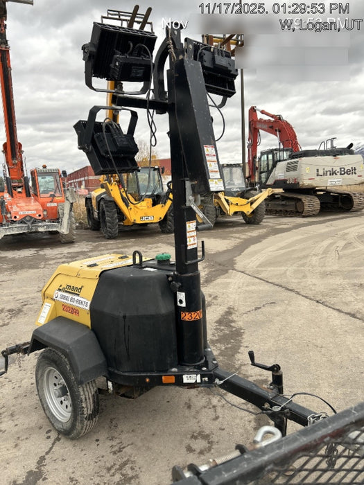 2022 Allmand NLV3GR (4) LED Light Fixture 350W, 23' Vertical Mast, 3kW Prime, Towable, Deep Sea L401, Leveling Jacks, Yanmar T4F 5.8hp