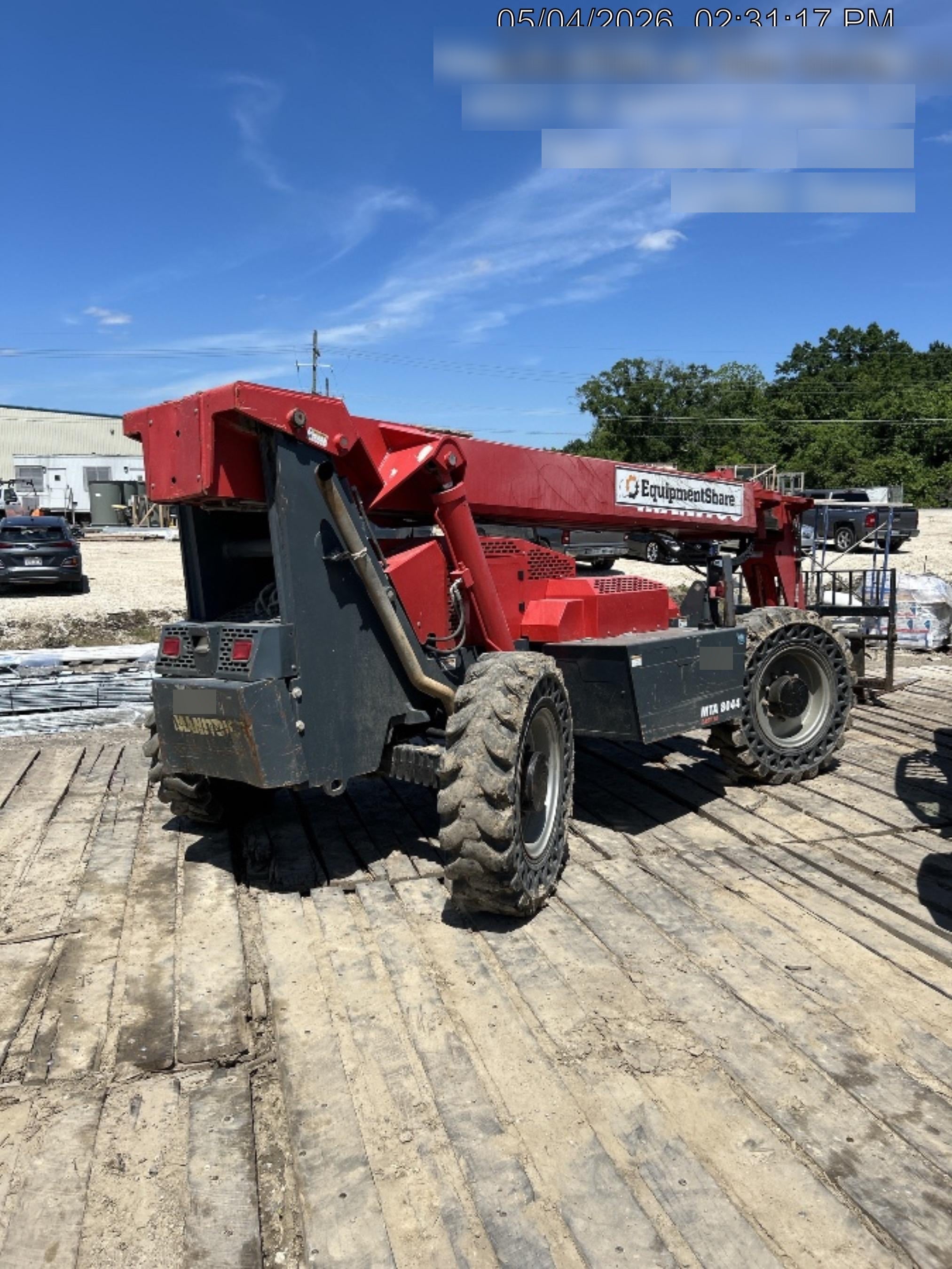 2019 Manitou MTA8044 MTA 8044 - 74 HP T4, Canopy, Worklights/Strobe, Beacon, 66" Carriage, 48" Forks, Solid Tires, Lift Hook, Aux Hydraulics