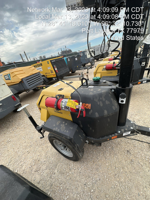 2022 Allmand NLV3GR (4) LED Light Fixture 350W, 23' Vertical Mast, 3kW Prime, Towable, ES Decals, T3