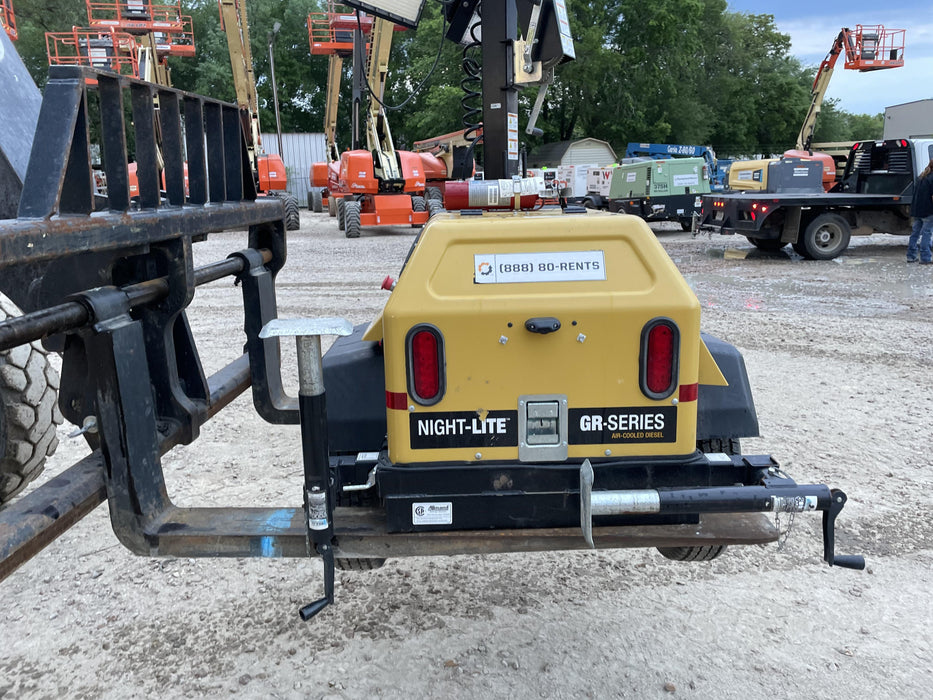 2022 Allmand NLV3GR (4) LED Light Fixture 350W, 23' Vertical Mast, 3kW Prime, Towable, Deep Sea L401, Leveling Jacks, Yanmar T4F 5.8hp