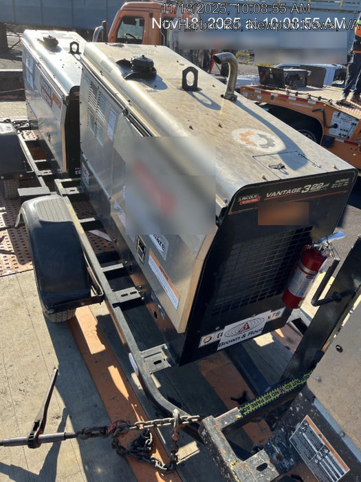 2019 Lincoln Electric Vantage 322 Welder Ready-Pak 3, Two wheel trailer, Fender and Light kit, Cable Rack
