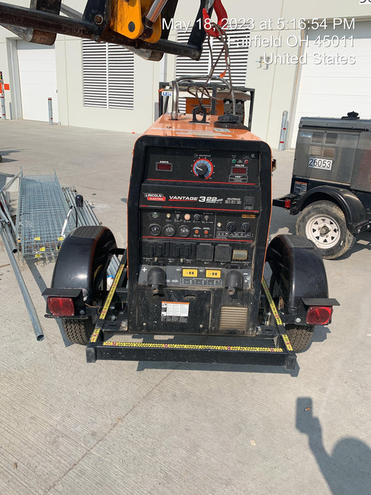 2021 Lincoln Electric Vantage 322 Vantage 322 Ready Pak 3 w/ Decals, ORANGE (includes trailer, cable rack, fender light kit) NO Telematics