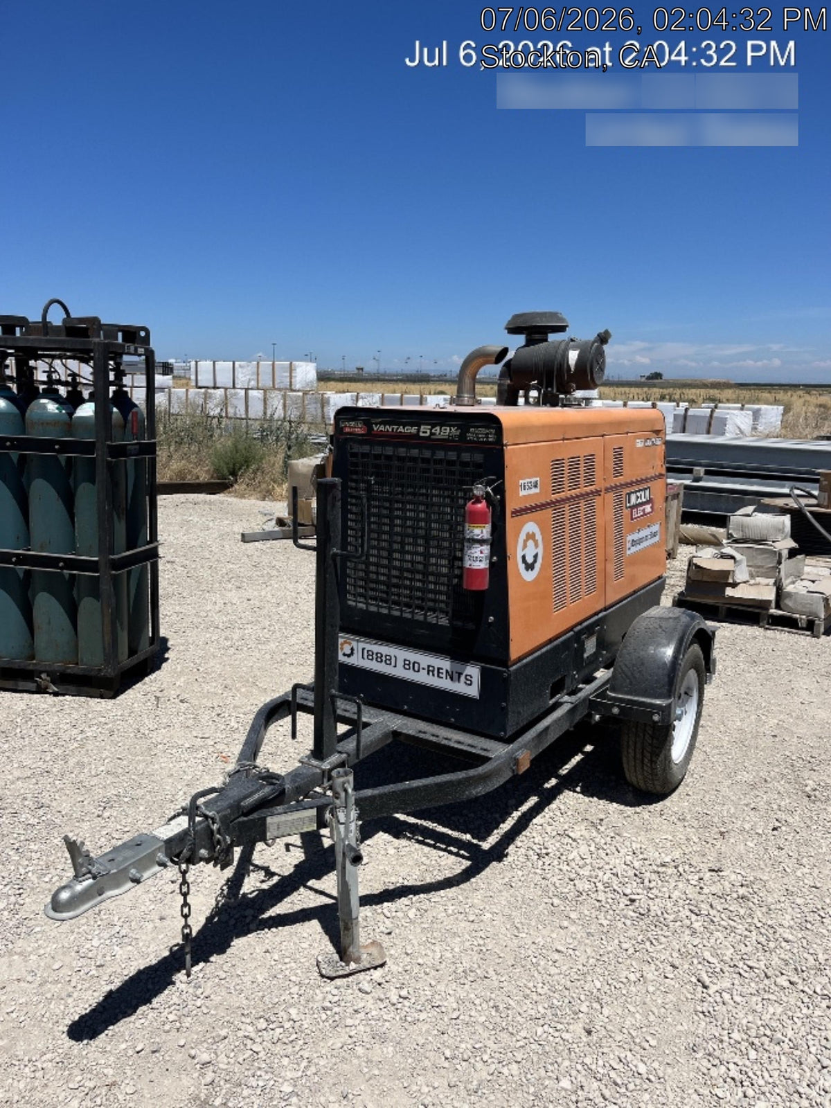 2021 Lincoln Electric Vantage 549X Ready Pak 3, ORANGE (includes trailer, cable rack, fender light kit)