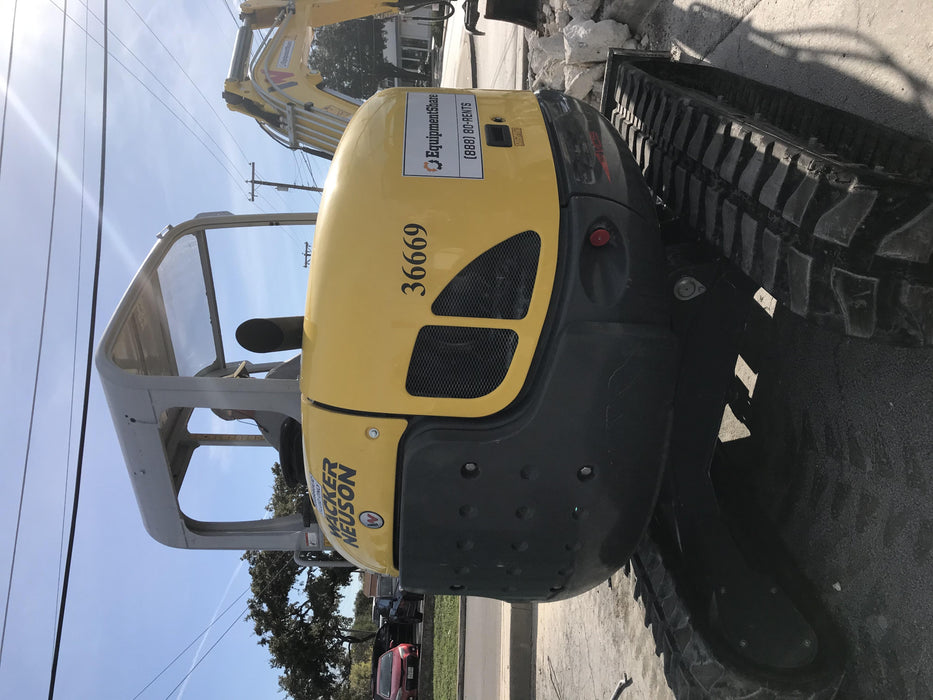 Wacker Neuson EZ53 Open ROPS, Rubber Tracks, Long Dipperstick, T4, Bucket